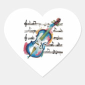 Abstract violin heart-shaped stickers (Vorderseite)