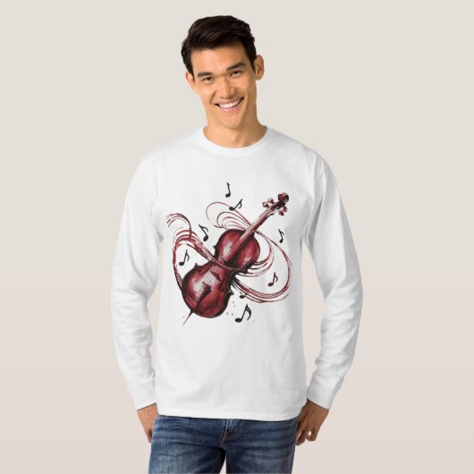 abstract violin Men's basic long-sleeved T-Shirt (Vorne ganz)