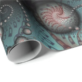 Abstract Vivid Fantasy Fractal Art Brown Blue Geschenkpapier (Rolleneckpunkt)