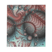 Abstract Vivid Fantasy Fractal Art Brown Blue Notizblock (Vorderseite)