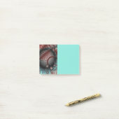 Abstract Vivid Fantasy Fractal Art Brown Blue Post-it Klebezettel (Auf Schreibtisch)