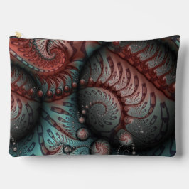Abstract Vivid Fantasy Fractal Art Brown Blue Zubehörtasche