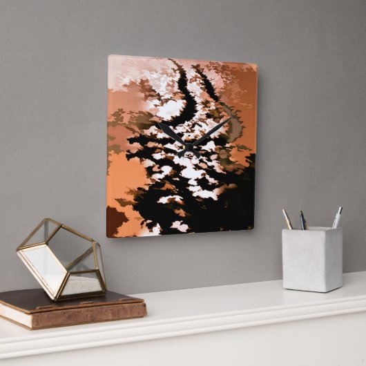 ABSTRACT WATER QUADRATISCHE WANDUHR (Büro)