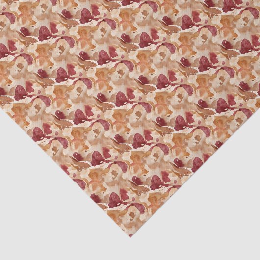 Abstract Watercikir Pattern in Warm Autumn Colors Seidenpapier (Ausschnitt)