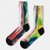 Abstract Watercolor Art Socks Socken (Linkes Detail)