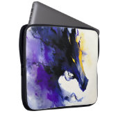 Abstract Watercolor Black Horse Portrait Laptopschutzhülle (Vorne Rechts)
