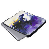 Abstract Watercolor Black Horse Portrait Laptopschutzhülle (Vorne Knopf)
