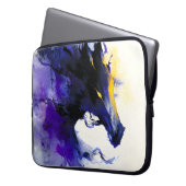 Abstract Watercolor Black Horse Portrait Laptopschutzhülle (Vorderseite Links)
