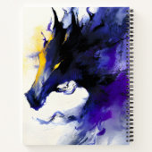 Abstract Watercolor Black Horse Portrait Notizblock (Rückseite)