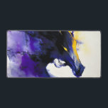 Abstract Watercolor Black Horse Portrait Schreibtischunterlage<br><div class="desc">Mystic abstract watercolor portrait of a powerful black horse,  flowing in deep shades of purple with luminous golden accents.</div>