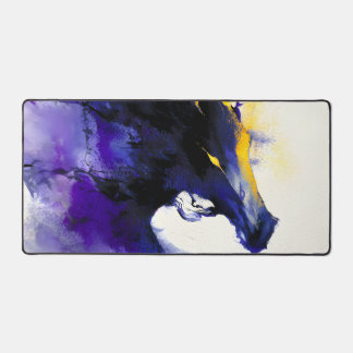 Abstract Watercolor Black Horse Portrait Schreibtischunterlage