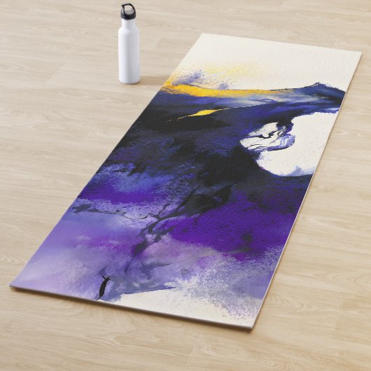 Abstract Watercolor Black Horse Portrait Yogamatte (Beispiel)