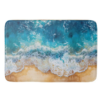 Abstract watercolor blue sea  badematte