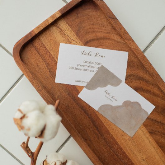 Abstract Watercolor Business Card in Pearl Visitenkarte