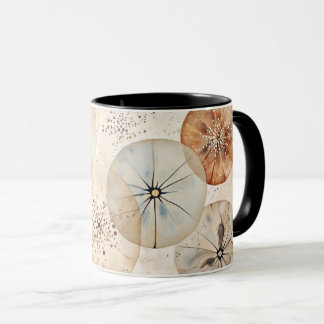 Abstract watercolor design circles coffee mug tasse