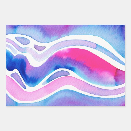 Abstract Watercolor Design Geschenkpapier Set (Vorderseite)