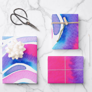Abstract Watercolor Design Geschenkpapier Set