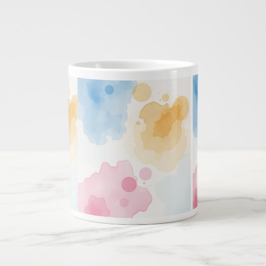 Abstract Watercolor Drippy Pastel Aesthetic Mug Jumbo-Tasse (Vorderseite)