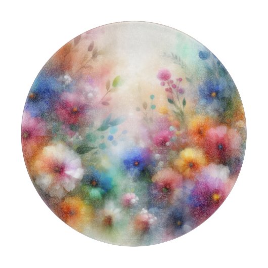 Abstract Watercolor Florals Cutting Board Schneidebrett (Vorderseite)