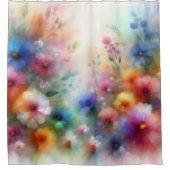 Abstract Watercolor Florals Shower Curtain Duschvorhang (Vorderseite)