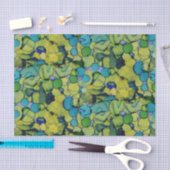 Abstract Watercolor Green Teal Blue Tissue Paper Seidenpapier (Handwerk)