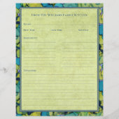 Abstract Watercolor Green Teal Recipe Paper Sheet (Rückseite)