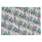 Abstract Watercolor Pattern Teal Mauve Pink Große Geschenktüte (Rückseite)