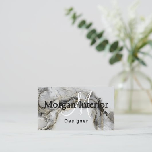 Abstract Watercolor Shapes Interior Designer Visitenkarte (Stehend Vorderseite)