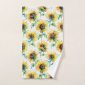 Abstract Watercolor Sunflowers Seamless Pattern  Badhandtuch Set (Handtuch)