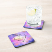 Abstract Watercolor Surreal Space Clouds Wedding Untersetzer (Rechte Seite)