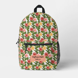 Abstract Watercolour Floral Bedruckter Rucksack