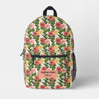 Abstract Watercolour Floral  Bedruckter Rucksack