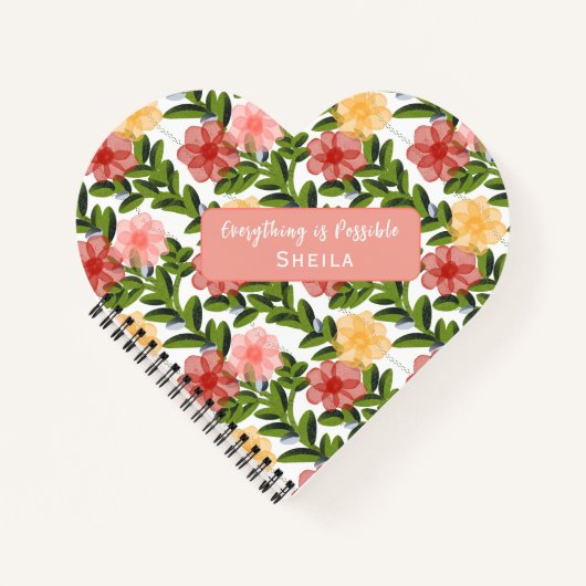 Abstract Watercolour Florals Notebook Clear Notizblock (Vorderseite)