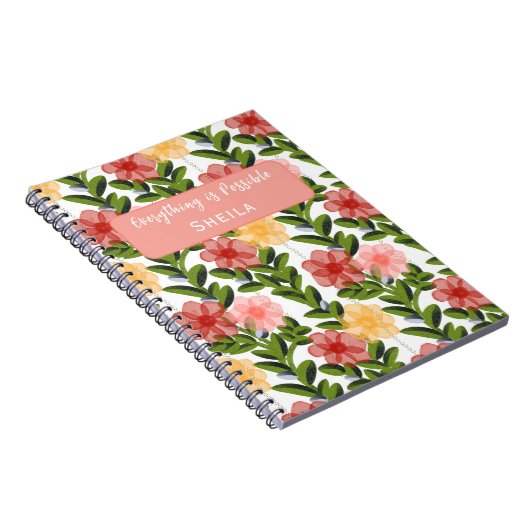 Abstract Watercolour Florals Notebook Notizblock (Rechte Seite)