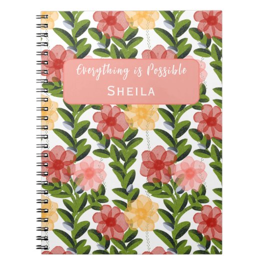 Abstract Watercolour Florals Notebook Notizblock (Vorderseite)