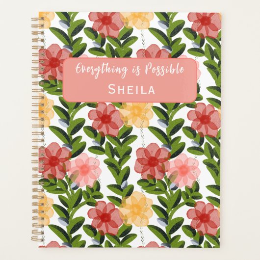 Abstract Watercolour Florals Planner Planer (Vorderseite)