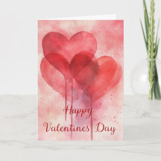 Abstract Watercolour Valentines Day Greeting Card Feiertagskarte