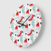 Abstract Watermelon Pattern Große Wanduhr (Winkel)