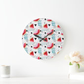 Abstract Watermelon Pattern Große Wanduhr (Zuhause)