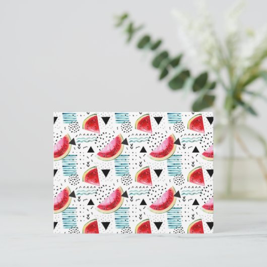 Abstract Watermelon Pattern Postkarte (Stehend Vorderseite)