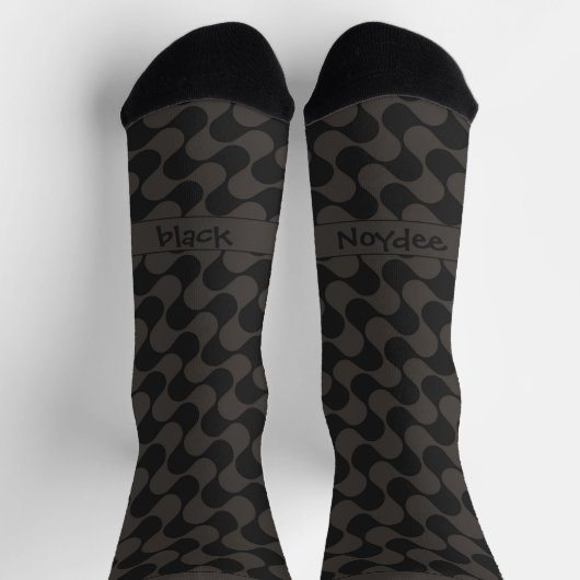 Abstract Waves Black and Grey with Text Socken (Oben)