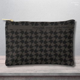 Abstract Waves Black and Grey with Text Zubehörtasche