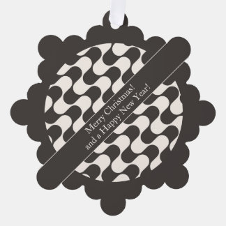 Abstract Waves Black and White with Text Ornament Karte