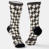 Abstract Waves Black and White with Text Socken (Gewinkelt)