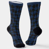 Abstract Waves Blue and Black with Text Socken (Gewinkelt)