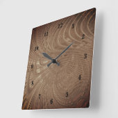 Abstract Waves Brown Wall Clock Quadratische Wanduhr (Winkel)