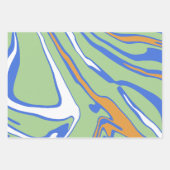 Abstract Waves in Green, Blue, Orange, & White Geschenkpapier Set (Vorderseite)