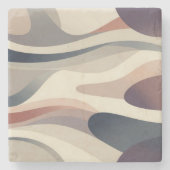 Abstract Waves Stone Coaster Steinuntersetzer (Vorderseite)
