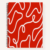 Abstract Wavy Line Art Bold Red Minimalist Pattern Notizblock (Vorderseite)