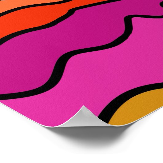 Abstract Wavy Lines Wall Art Poster (Ecke)